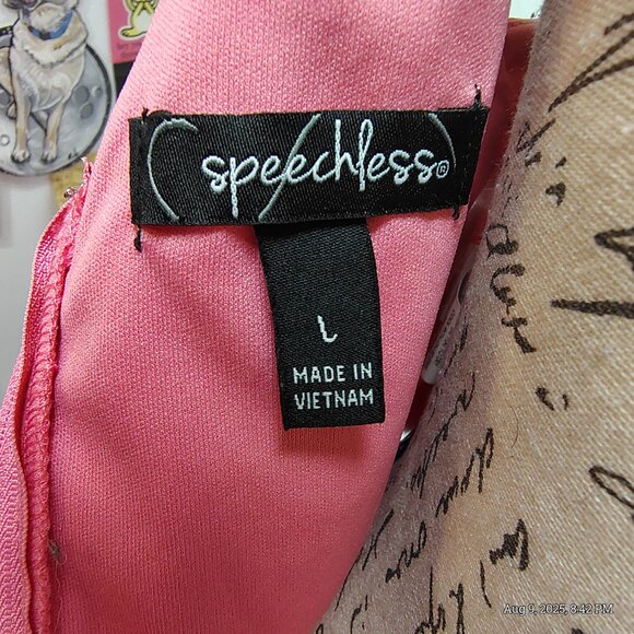 Pink lace up front skater dress a-line mini dress size large - coquette party - Picture 6 of 7